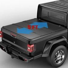 5FT 3-Fold Hard Truck Bed Tonneau Cover For 2020-2025 Jeep Gladiator Waterproof