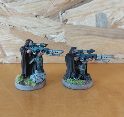 Warhammer 40k Imperial Guard 2x Cadian Sniper Metall bemalt