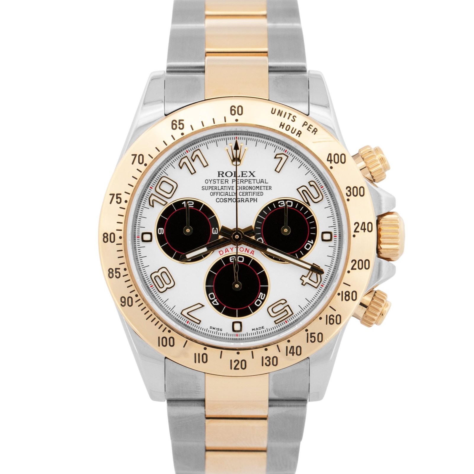 Rolex Daytona Cosmograph IVORY RACING 116523 Two-Tone 18K Gold Steel Panda Watch