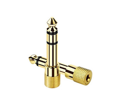 2 Pack 3.5mm Jack Stereo to 6.35mm Jack Mono Aux Audio Adaptor Converter
