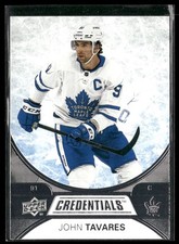 2021-22 Upper Deck Credentials #9 John Tavares Toronto Maple Leafs Hockey Card