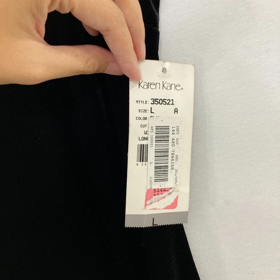 Nuevo con etiquetas Maxi Vestido Vintage Karen Kane Grande Negro Terciopelo Abertura Lateral Noche Gótico Foto 4 de 4