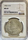 1902-O Morgan Silver Dollar NGC MS64 S$1 New Orleans Minted
