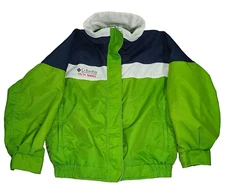 Vintage Columbia Tech Series Bugaboo Womens M Blue Green White Jacket Wind Rain