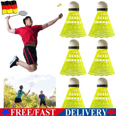 6 Stück Badmintonbälle, Hochgeschwindigkeits-Badminton-Birdies für Anfänger (6 S