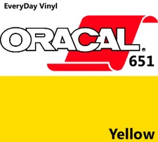 12"x5' - Yellow - Oracal 651 - shiny Adhesive Vinyl - Craft Hobby - Sign Cutters