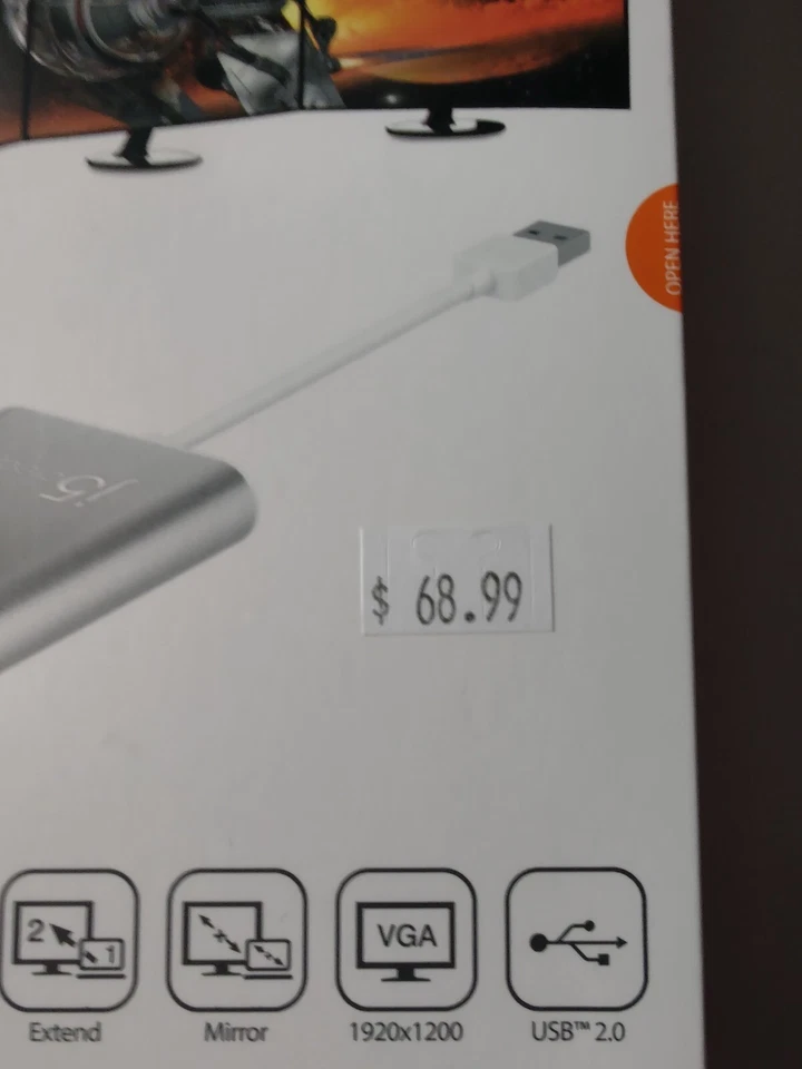 USB 2.0 to VGA Display Adapter JUA210 Windows & Mac Compatible J5Create NEW - Image 2 of 3