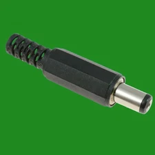 DC Power Plug 2.1 x 5.5 x 9mm Jack Connector Male Black And Silver