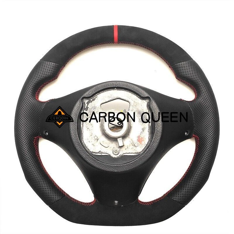 Volante CUERO COMPLETO PARA BMW E90E92E82E87m con RAYA ROJA CON BOTONES Foto 2 de 4