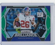 SAQUON BARKLEY 2019 PRIZM BRILLANCE GREEN PRIZM PARALLEL #B-SB GIANTS