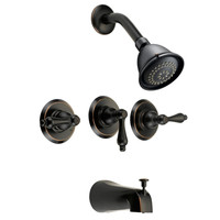 Designers Impressions 654678 Oil Rubbed Bronze Tub Shower Combo Faucet - Three H Designers Impressions 654678 Oil Rubbed Bronze Tub Shower Combo Faucet - Three H