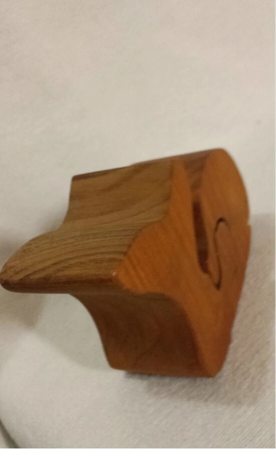 Hand-crafted Wooden Whale Interlocking 3D Puzzle Two-Piece Natural Wood Color - Image 3 of 4