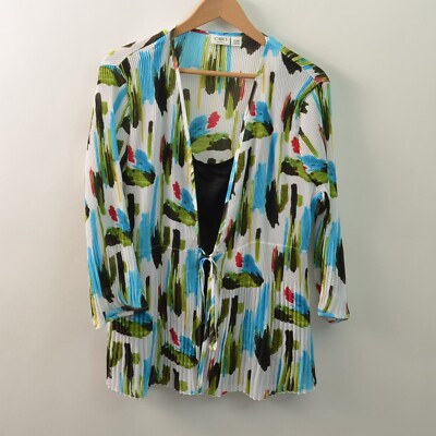 Cato Blouse Womens 18/20W 2X Polyester Multicolor Tie Pullover