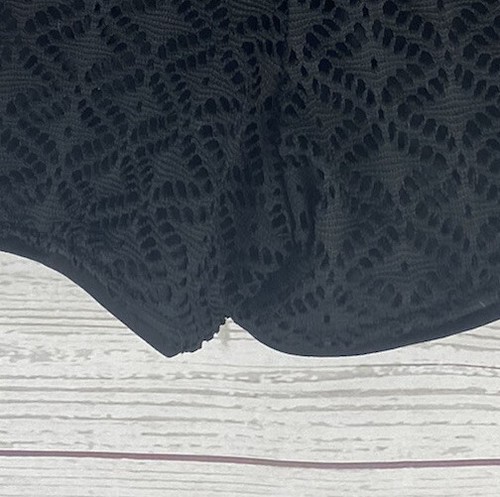 Pantaloncini neri tinta unita all'uncinetto junior grandi completamente foderati casual estivi cuciture interne 2,5" - Foto 7 di 12