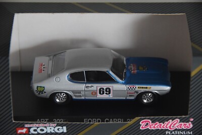 Miniature Vanguards 1/43 Ford Capri Tour Auto 69 - JF.Piot - Blanc Et Bleu