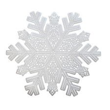 15"  17" Vinyl Metallic Christmas Placemats Hollow Out Design Winter Placemats Se