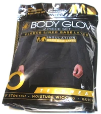 Body Glove Men's-Fleece Lined Baselayer Set PantS/SHIRT-SZ L-BLACK-NEW-RET 68.00