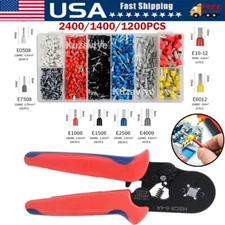 Ferrule Crimping Tool Kit Self-adjustable Plier with 1200pcs Ferrules Terminals