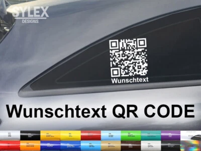 SYLEXDESIGNS Wunschtext QR Code Aufkleber 1x Sticker Personalisiert Webseite Social 10-20cm