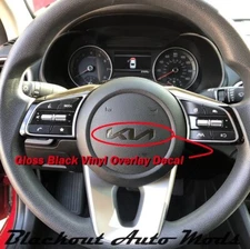 Gloss Black Precut Steering Wheel Emblem Decal For 2022+ Kia Forte