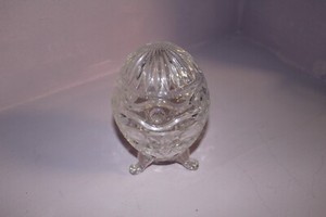 Vintage crystal 7" Egg with lid