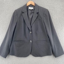 Calvin Klein Blazer Womens 6 Gray Peak Lapel Pockets Stretch Office Career Work