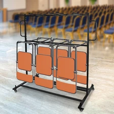84 Chairs Folding Chair Cart Heavy Duty Mobile Stackable Chair Table Dolly