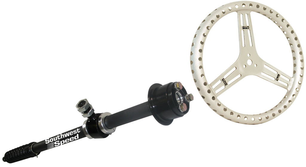 TELESCOPING 22"32" STEERING COLUMN,UNCOATED FLAT RACING WHEEL