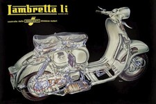 Poster Manifesto Locandina Pubblicitaria Stampa Vintage Moto Scooter Lambretta