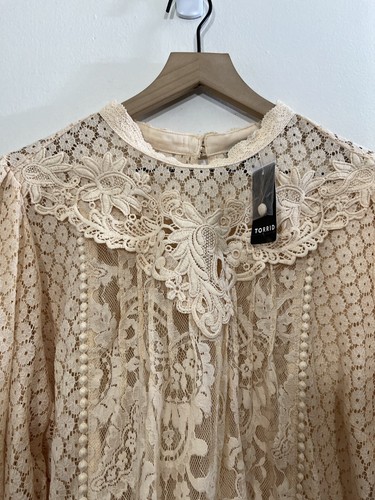 Romantic Victorian Inspired Whimsical Dainty Tunic Top 3 Plus Cottage Lace Poet - Picture 3 of 20