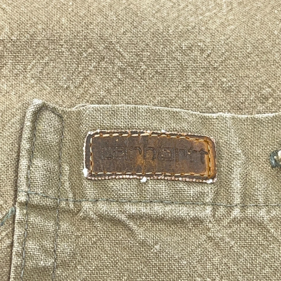 Vintage Carhartt Shirt Men XXL 2XL Tan Brown Button Up Duck Canvas Rugged 80s * - Image 4 of 4