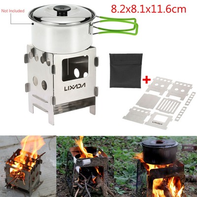 Outdoor Wood Stove Titanium Portable Survival Camping Wood Burning Stove US W8X0