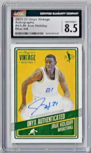 2021 Onyx Basketball JRUE HOLIDAY AUTO Blue Ink  CGC 8.5 Auto 10