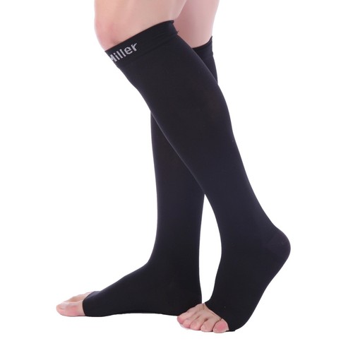 Doc Miller Open Toe Socks Compression Stockings 2030mmHg Sleeves Varicose Pain - Picture 11 of 12