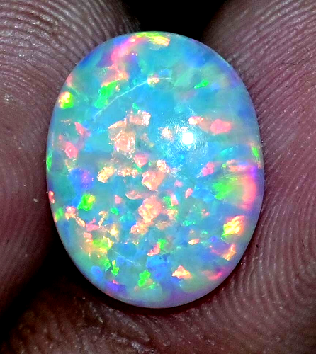 5.55 Ct Natural Ethiopian Fire Opal Certified Play of Color Untreated Gemstone - Picture 4 of 7
