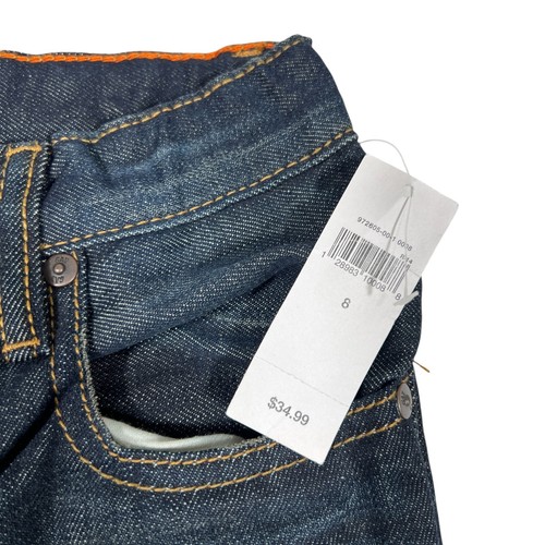 Gap Kids Blue Dark Wash Denim Skinny Fit Elastic Waist Band Straight Jeans Sz 8 - Picture 5 of 14