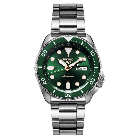 Seiko 5 Sports Green Dial Stainless Men's Watch | eBay