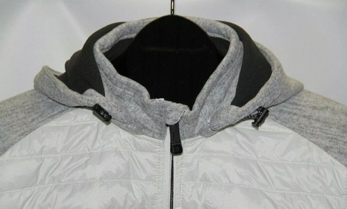 New Point Zero Men's Large White Gray Heather Soft Shell Hooded Jacket - Picture 3 of 9