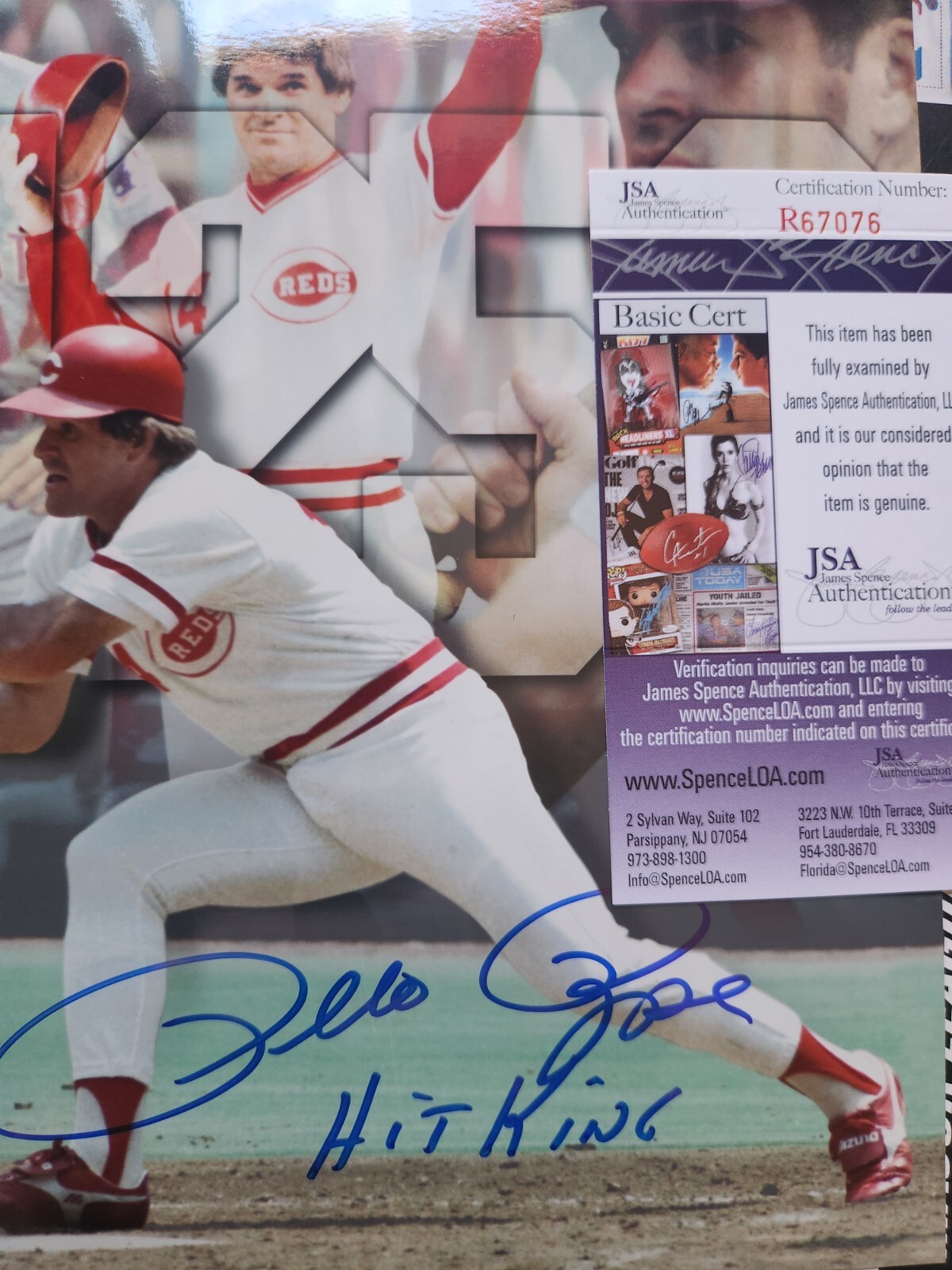 Pete Rose Autographed Signed Cincinnati Reds 8x10 photo 