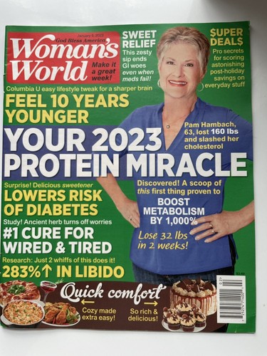 NEW WOMAN’S WORLD 2023 Magazine protein Miracle January 9 Feel Younger