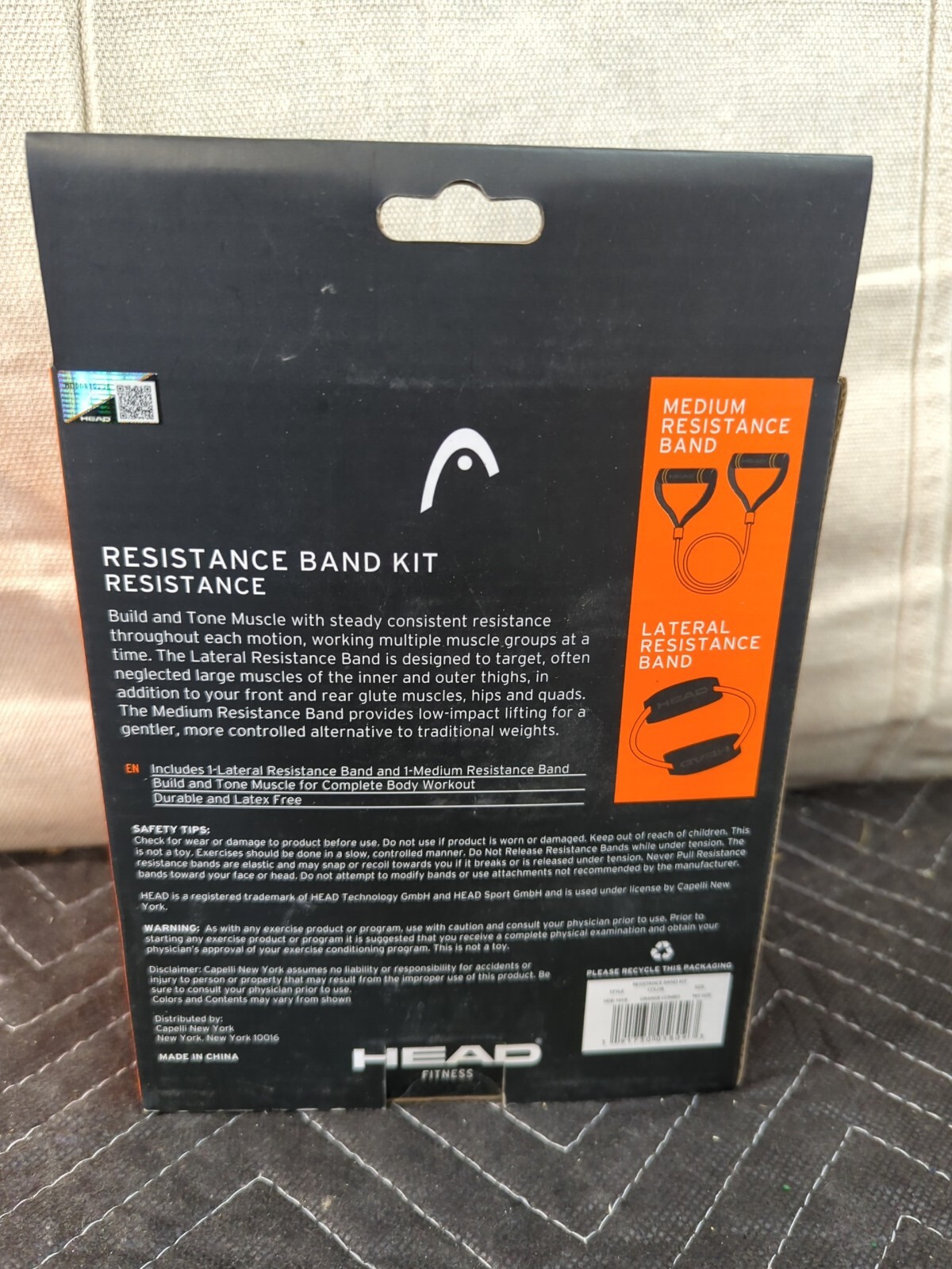 HEAD Resistance Bands Kit 2-Pack Orange/Black Strength Training Physical Therapy