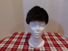 Vintage Woman's Strawbridge & Clothier Real Mink Fur Brown Beanie Hat