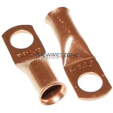 The Install Bay CUR614 Copper Non-Insulated 6 Gauge 1/4' Ring Terminal (25/pack)