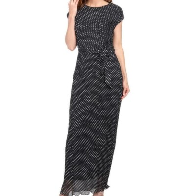 LOTUS By Lotus THREADS NY Black White Pleated Chiffon Maxi Dress Gown  NWD$189 | eBay