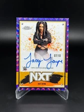 2025 Topps Chrome WWE Jacy Jayne NXT Purple Geometric #7/10 On Card Auto