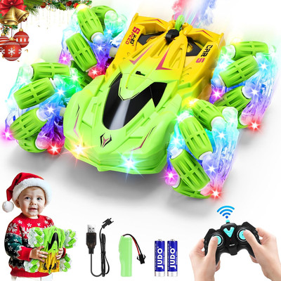 Remote Control Car for Boys 4-7,360°Rotating Double Sided Stunt Car with Light M