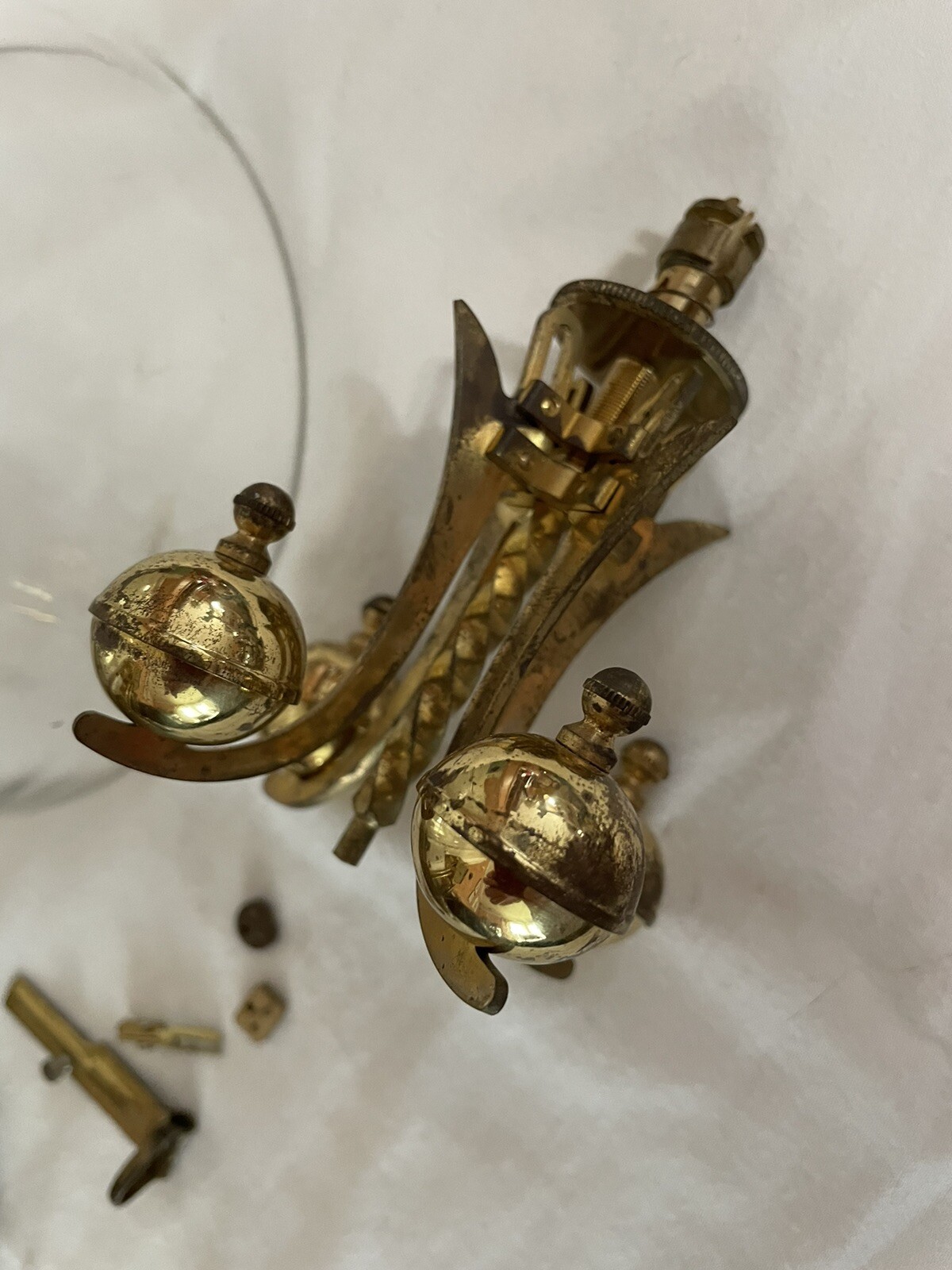 Vintage Kundo Anniversary Clock With Diamond Face Glass Dome Parts Or