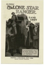 1915 ZANE GREY The Lone Star Ranger antique promo print ad Art by Robert Aurich 