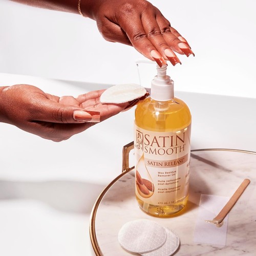 Satin Smooth Wax Residue Remover Oil - Fast-Dissolving 16 Oz Post-Wax Care - Picture 8 of 9