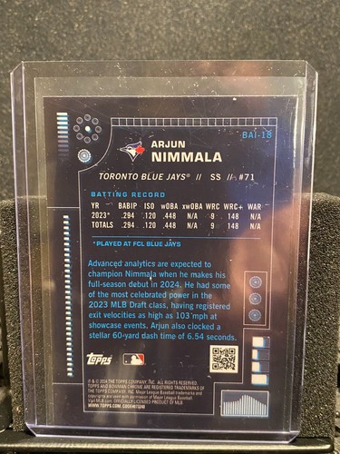 Arjun Nimmala 2024 Bowman Chrome Bowman AI - Blue Jays - Picture 2 of 2